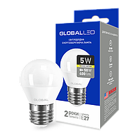 LED-лампа GLOBAL G45 F 5W м'яке світло 220 V E27 AP (1-GBL-141) (NEW)