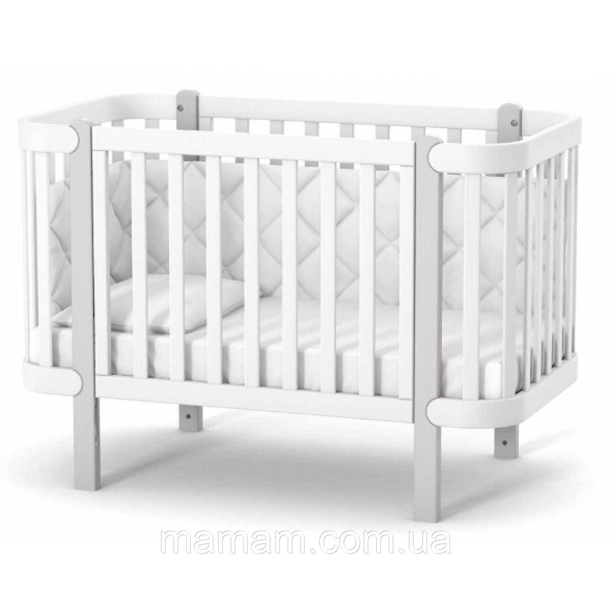 Ліжечко дитяче Верес Соня ЛД5 Монако Білий/Сірий, фото 1