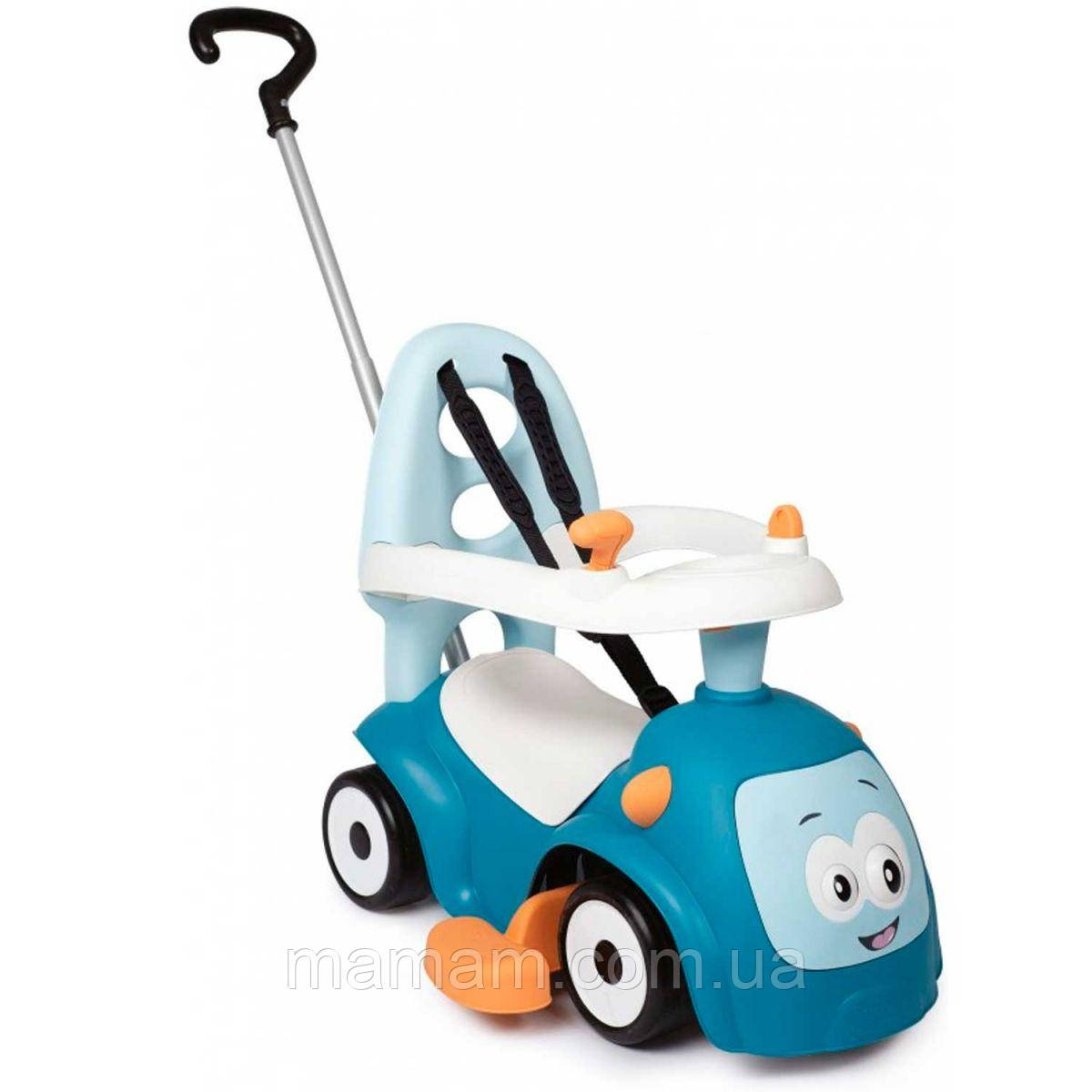 Машина-каталка Smoby Маестро 3 в 1 з ручкою і звуком Blue, фото 1