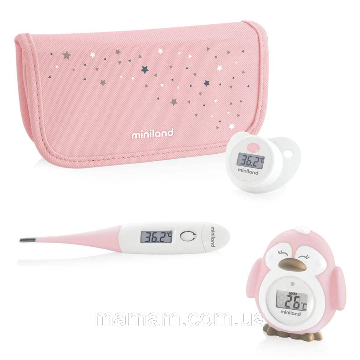 Комплект з 3 цифрових термометрів Miniland Thermokit Pink, фото 1