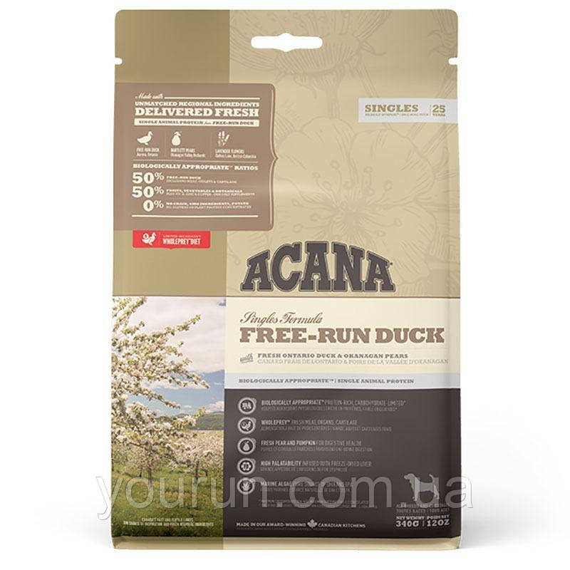 Acana (Акана) Singles Free-Run Duck – корм для собак усіх порід та вікових груп 340гр
