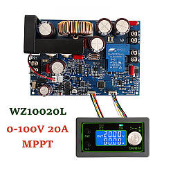 WUZHI WZ10020L MPPT 0-110V 0-20A 1000Вт Лабораторний понижаючий блок модуль живлення, зарядний пристрій