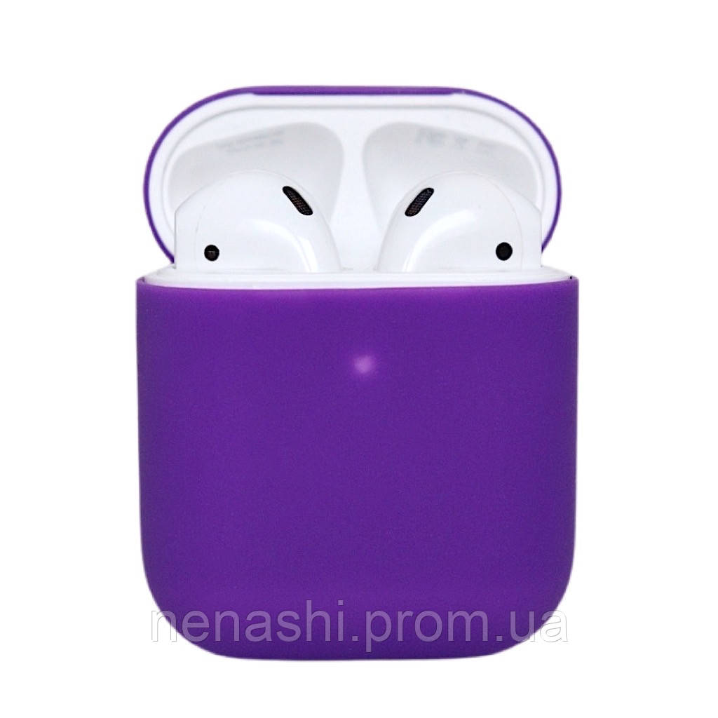 Чехол Силиконовый для Беспроводных Наушников Apple AirPods Фиолетовый ...