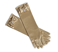 Дитячі святкові рукавички, рукавички для дівчинки золотистого кольору. На 4-8 років.