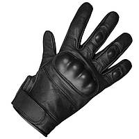 Перчатки тактические полнопалые кожаные Mil-Tec GEN.III Black с костяшками 12504102- L