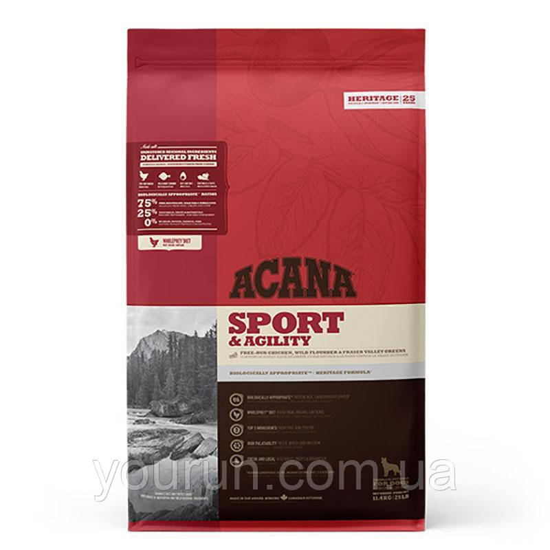Acana (Акана) Heritage Sport & Agility - корм для дорослих собак з підвищеною активністю 17 кг