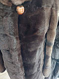 Шуба з натуральної норки 100 см норкова шуба натуральна шуба з норки хутро норка європейська натуральна, фото 8