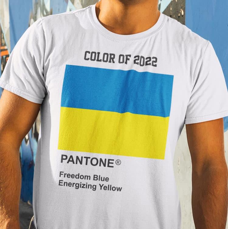 Футболка з принтом Color of 2022 Pantone Ukraine