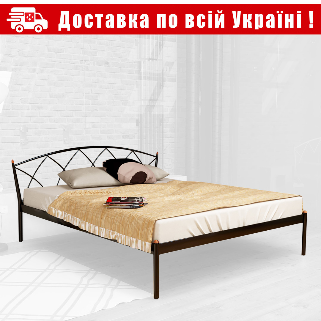 Ліжко металеве односпальне "Жасмiн елеганс-1 /Jasmine elegance-1" ТМ "Метакам"