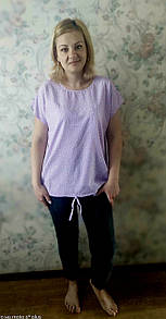 Легка жіноча блуза з коротким рукавом (48-56р), доставка по Україні