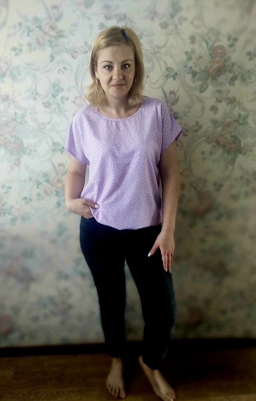 Легкая женская блуза с коротким рукавом (48-56р), доставка по Украине - фото 2 - id-p1188883419