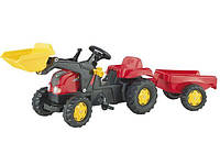 Детский трактор на педалях с ковшом и прицепом Rolly Toys rollyKid-X от 2 до 5 лет (023127)
