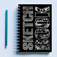 Скетчбук (Sketchbook) блокнот для малювання з принтом "Sketch Book (чорна обкладинка)"