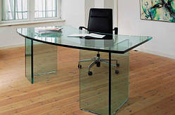 Скляний письмовий стіл для офісу