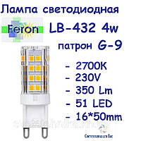 Светодиодная лампа капсульная типа G-9 Feron LB-432 4W 2700K