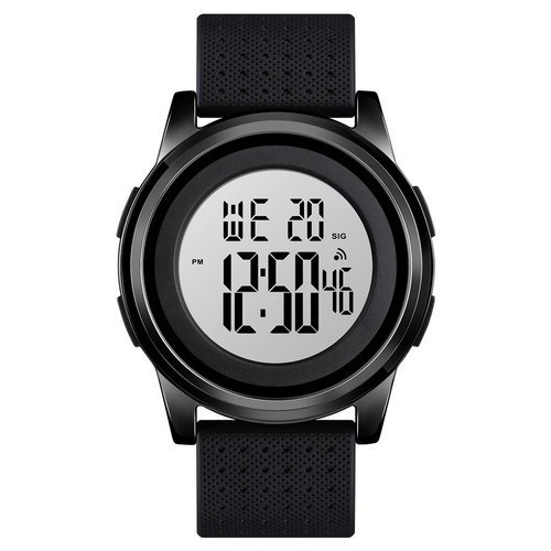Наручний чоловічий годинник Skmei 1502 Black-Grey спортивний водонепроникний з LED підсвічуванням + ПОДАРУНОК навушники