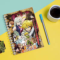 Скетчбук (Sketchbook) блокнот для рисования с Семь смертных грехов, Nanatsu no Taizai, The Seven Deadly Sins