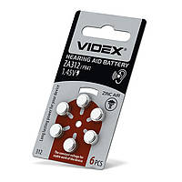 Батарейка повітряно цинкова Videx, ZA312, PR41, BLISTER 6
