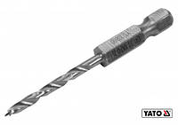 Сверло по дереву YATO: Ø3 x 65/35 мм, хвостовик-HEX 1/4", HSS 4241