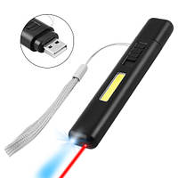 3 в 1 Фонарь брелок 41L-UV+COB (ультрафиолет), лазер, аккумулятор, USB