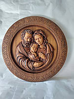 Икона Святая Семья, икона из дерева 34см