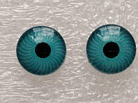 Глазки для кукол, акрил, живые зрачки, клеевые, голубой 7 мм. № 02