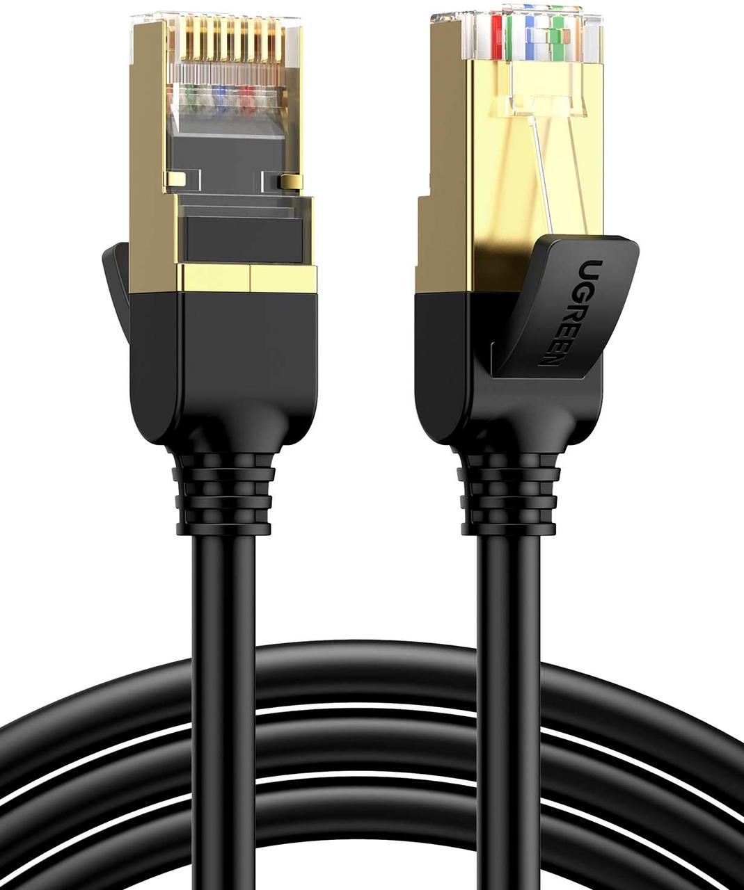 Інтернет-кабель Ugreen Cat7 Патч-кабель 10 Гбіт/с 600 МГц S / STP Gigabit RJ45 LAN 2 м Чорний 11269