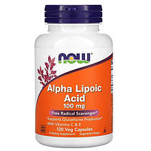 Альфа-ліпоєва кислота NOW Foods "Alpha Lipoic Acid" 100 мг (120 капсул)