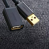 Подовжувальний кабель Ugreen USB 2.0 Type A для передачі даних 5 Гбіт/с 3 м Чорний 10317, фото 4