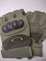 Тактичні рукавички Oakley безпалі колір олива розмір L