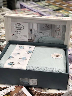 Літній комплект постільної білизни Dantelli Do&Ko Gri Turkey, фото 2