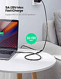 UGREEN USB C 3,1 Подовжувальний Плетений Кабель 1м Тип C Подовжувальний Кабель USB C 3,1 Gen2 5A Подовжений Шнур Сумісний для, фото 6