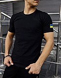 Якісна чоловіча футболка бавовна чорна для повсякденного носіння з українською символікою, фото 4