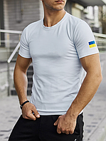 Модна чоловіча патріотична футболка для повсякденного носіння з прапором з бавовни біла