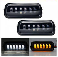 Світлодіодні підфарниці Ніва 2121-21214 з ДХО і мерехтливим поворотом Білий Жовтий