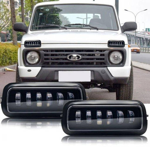 Купить Светодиодные подфарники Нива 2121-21214 с ДХО и бегущим ...