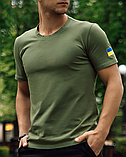 Молодіжна якісна зелена чоловіча футболка з бавовни з прапором для повсякденного носіння, фото 8