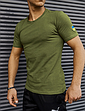 Молодіжна якісна зелена чоловіча футболка з бавовни з прапором для повсякденного носіння, фото 3