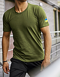 Молодіжна якісна зелена чоловіча футболка з бавовни з прапором для повсякденного носіння, фото 6