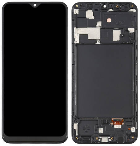 Дисплей Samsung Galaxy A20 A205 с тачскрином и рамкой, оригинал 100% Service Pack, Black, фото 2
