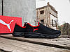 Чоловічі літні кросівки мокасини дихаючі Puma Black Red чорні з червоним, фото 8