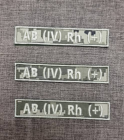 Шеврон "Група крові" 25х130мм, Піксель Україна AB (IV) Rh (+)