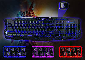 Комп'ютерна ігрова клавіатура з 3-х кольоровий підсвічуванням M-200