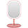 Дзеркало овальне з LED підсвічуванням для макіяжу Рожеве (W-38) / Косметичне дзеркало з пдсветкой, фото 3