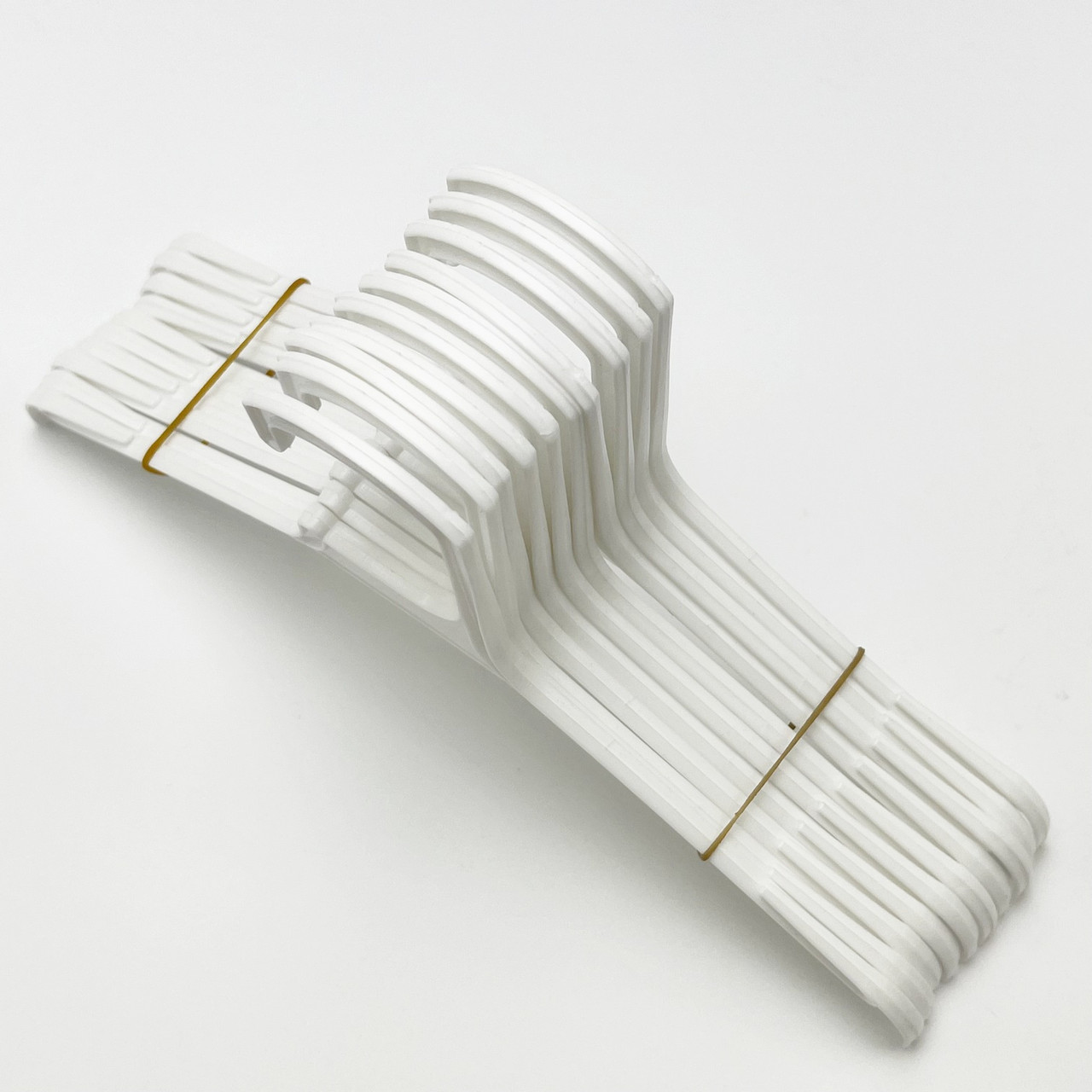 10 шт. Довжина 25 см. Дитячі вішаки плічка для одягу пластмасові W-V25 білого кольору, фото 1