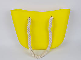 Пляжна сумка "Simple" 44х11х29 см щільна зі змійкою Жовта