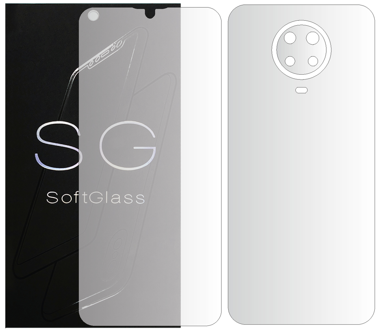 Бронеплівка для Nokia G20 TA-1336 комплект: для передньої і задньої панелі зносостійка поліуретанова SoftGlass, фото 1
