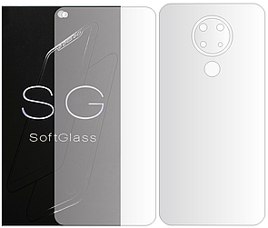 Бронеплівка для Nokia 3.4 комплект: для передньої і задньої панелі зносостійка поліуретанова SoftGlass