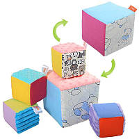Набор мягких кубиков дизайн 1 "Мишки" 2050036110 (1) Homefort 5 кубиков, 1 большой 15х15см, 4 маленьких