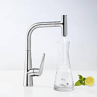 Смеситель для кухни 335 мм с выдвижным изливом, цвет хром 72822000 hansgrohe